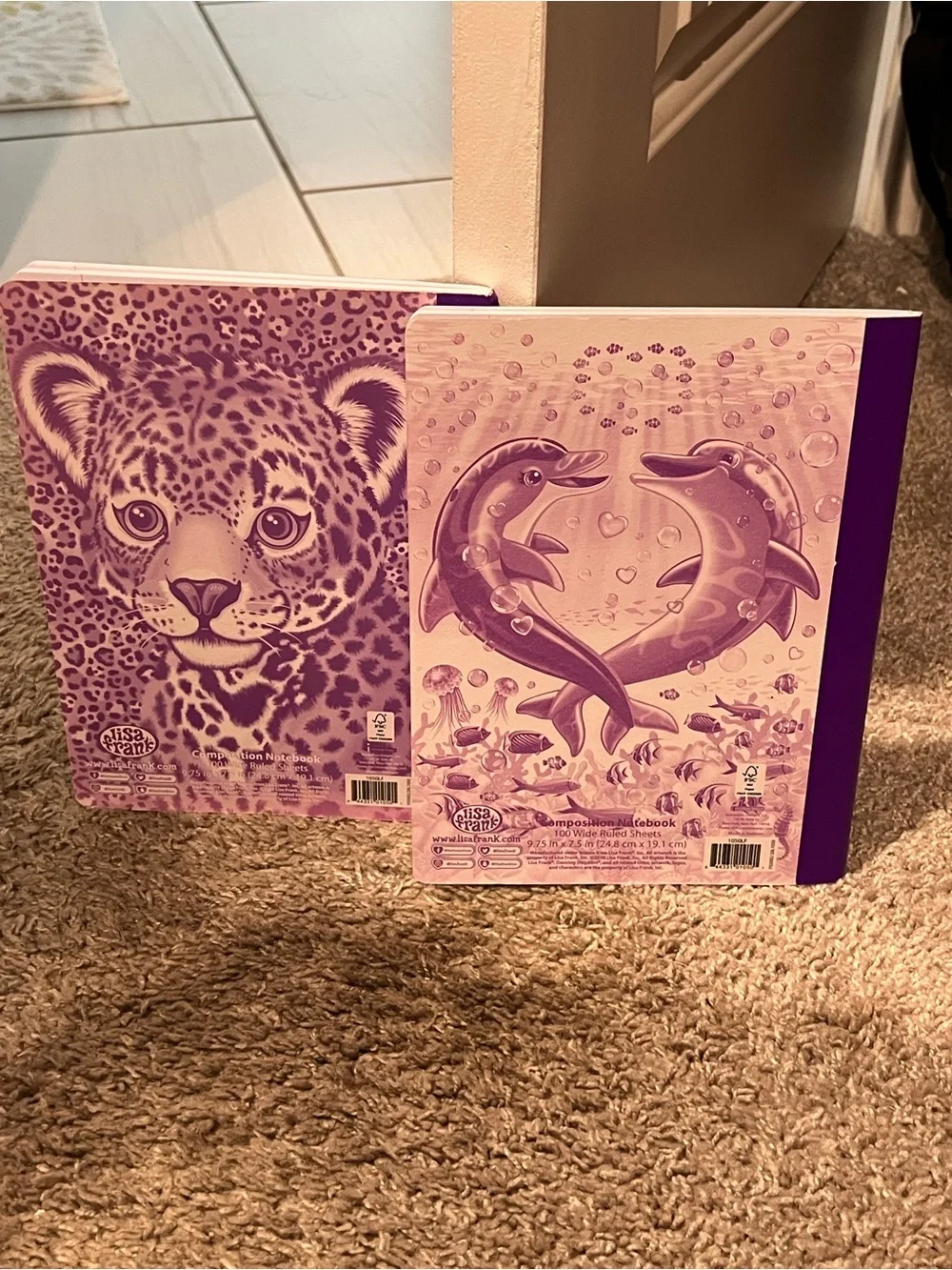 Lisa Frank Rainbow Leopard & Dolphin Composition Notebooks - Set of 2